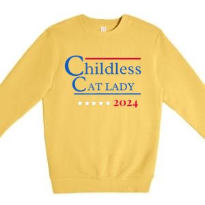 2024 Childless Cat Lady For President Premium Crewneck Sweatshirt