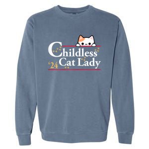 2024 Childless Cat Lady For President Garment-Dyed Sweatshirt