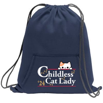 2024 Childless Cat Lady For President Sweatshirt Cinch Pack Bag