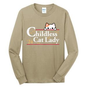 2024 Childless Cat Lady For President Tall Long Sleeve T-Shirt