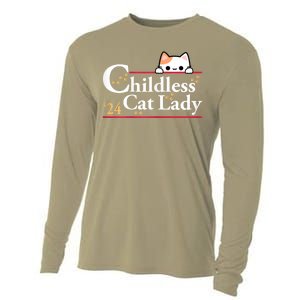 2024 Childless Cat Lady For President Cooling Performance Long Sleeve Crew