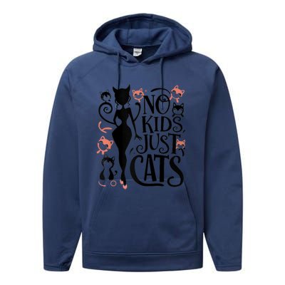 2024 Childless Cat Lady For President Performance Fleece Hoodie