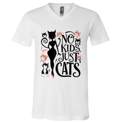 2024 Childless Cat Lady For President V-Neck T-Shirt