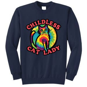 2024 Childless Cat Lady Design Ladies Is Voting Kamala Elect Tall Sweatshirt