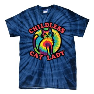 2024 Childless Cat Lady Design Ladies Is Voting Kamala Elect Tie-Dye T-Shirt