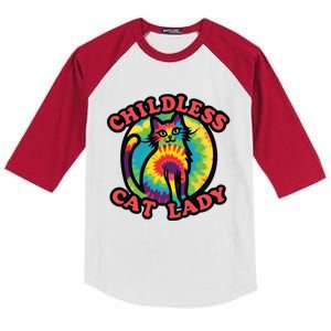 2024 Childless Cat Lady Design Ladies Is Voting Kamala Elect Kids Colorblock Raglan Jersey