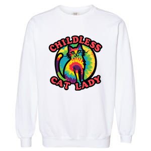 2024 Childless Cat Lady Design Ladies Is Voting Kamala Elect Garment-Dyed Sweatshirt