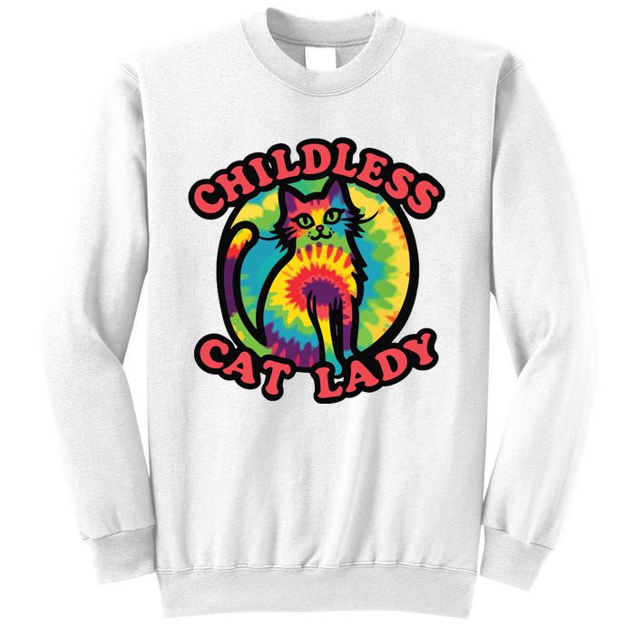 2024 Childless Cat Lady Design Ladies Is Voting Kamala Elect Sweatshirt