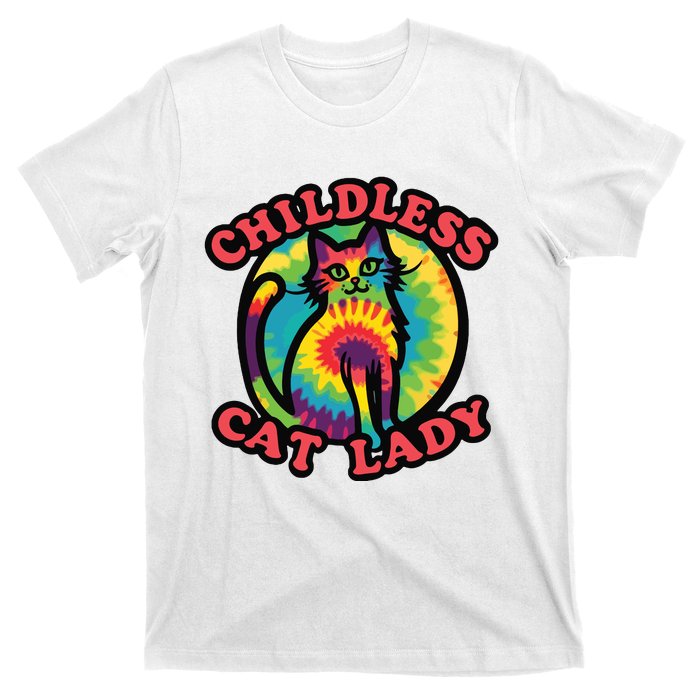 2024 Childless Cat Lady Design Ladies Is Voting Kamala Elect T-Shirt