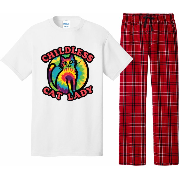 2024 Childless Cat Lady Design Ladies Is Voting Kamala Elect Pajama Set