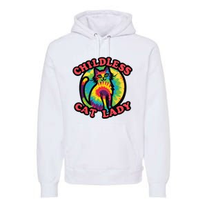 2024 Childless Cat Lady Design Ladies Is Voting Kamala Elect Premium Hoodie