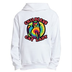 2024 Childless Cat Lady Design Ladies Is Voting Kamala Elect Urban Pullover Hoodie