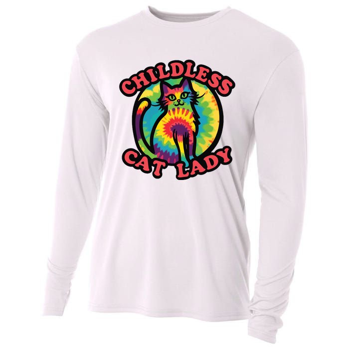 2024 Childless Cat Lady Design Ladies Is Voting Kamala Elect Cooling Performance Long Sleeve Crew