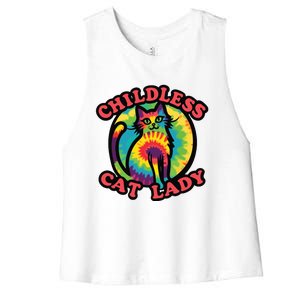 2024 Childless Cat Lady Design Ladies Is Voting Kamala Elect Women's Racerback Cropped Tank