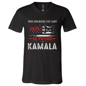 2024 Childless Cat Lady V-Neck T-Shirt