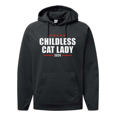 2024 Childless Cat Lady Performance Fleece Hoodie