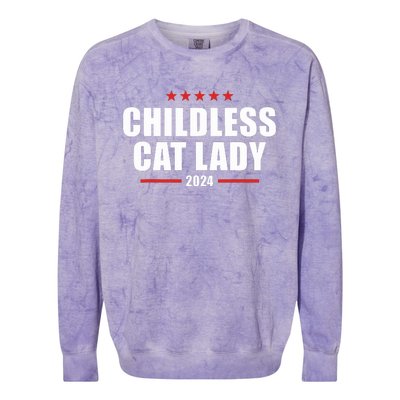 2024 Childless Cat Lady Colorblast Crewneck Sweatshirt