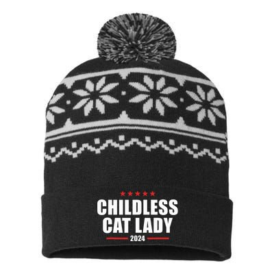 2024 Childless Cat Lady USA-Made Snowflake Beanie