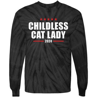 2024 Childless Cat Lady Tie-Dye Long Sleeve Shirt