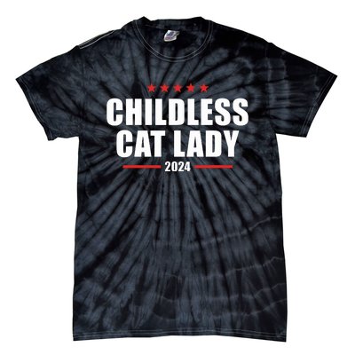 2024 Childless Cat Lady Tie-Dye T-Shirt