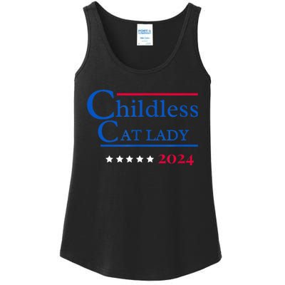 2024 Childless Cat Lady Ladies Essential Tank