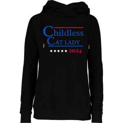 2024 Childless Cat Lady Womens Funnel Neck Pullover Hood