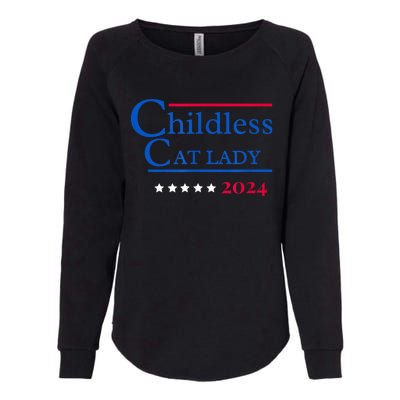 2024 Childless Cat Lady Womens California Wash Sweatshirt