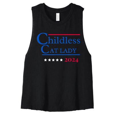 2024 Childless Cat Lady Women's Racerback Cropped Tank