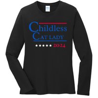 2024 Childless Cat Lady Ladies Long Sleeve Shirt