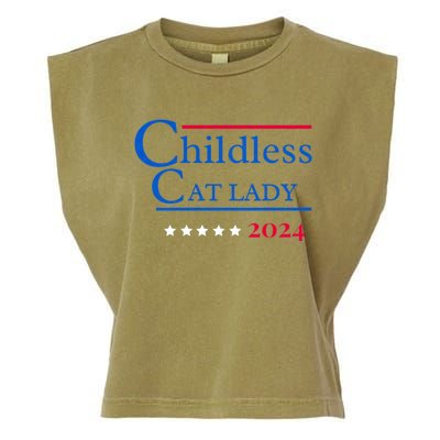 2024 Childless Cat Lady For President Garment-Dyed Women's Muscle Tee