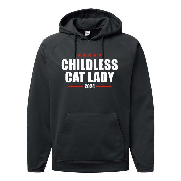 2024 Childless Cat Lady Performance Fleece Hoodie