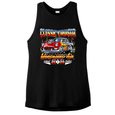 2024 Classic Cruiser Red Muscle Car Detroit To Pontiac Ladies PosiCharge Tri-Blend Wicking Tank