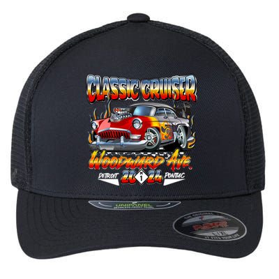 2024 Classic Cruiser Red Muscle Car Detroit To Pontiac Flexfit Unipanel Trucker Cap