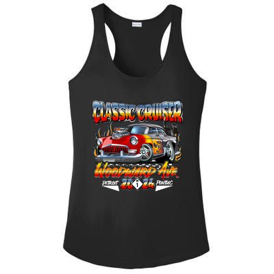 2024 Classic Cruiser Red Muscle Car Detroit To Pontiac Ladies PosiCharge Competitor Racerback Tank