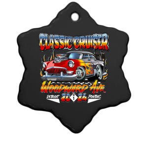 2024 Classic Cruiser Red Muscle Car Detroit To Pontiac Ceramic Star Ornament