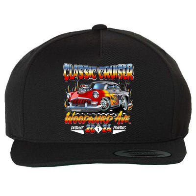 2024 Classic Cruiser Red Muscle Car Detroit To Pontiac Wool Snapback Cap