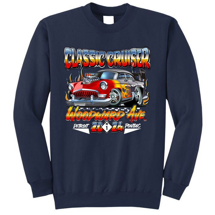 2024 Classic Cruiser Red Muscle Car Detroit To Pontiac Sweatshirt