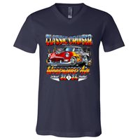 2024 Classic Cruiser Red Muscle Car Detroit To Pontiac V-Neck T-Shirt