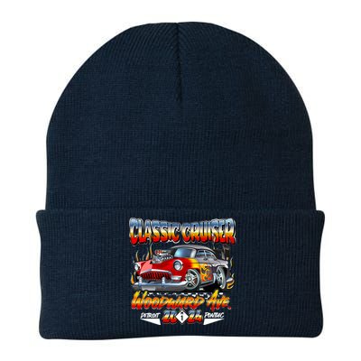 2024 Classic Cruiser Red Muscle Car Detroit To Pontiac Knit Cap Winter Beanie