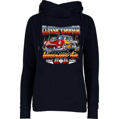 2024 Classic Cruiser Red Muscle Car Detroit To Pontiac Womens Funnel Neck Pullover Hood