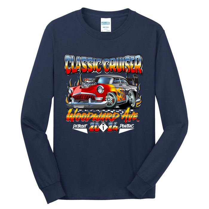 2024 Classic Cruiser Red Muscle Car Detroit To Pontiac Tall Long Sleeve T-Shirt