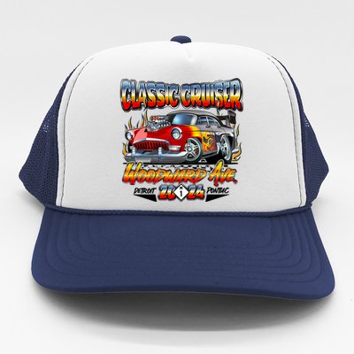 2024 Classic Cruiser Red Muscle Car Detroit To Pontiac Trucker Hat