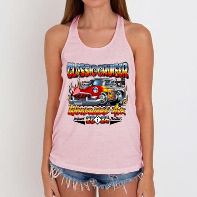 2024 Classic Cruiser Red Muscle Car Detroit To Pontiac Women's Knotted Racerback Tank