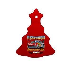 2024 Classic Cruiser Red Muscle Car Detroit To Pontiac Ceramic Tree Ornament