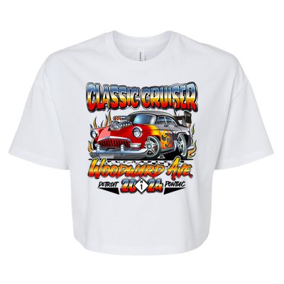 2024 Classic Cruiser Red Muscle Car Detroit To Pontiac Bella+Canvas Jersey Crop Tee