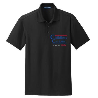 2024 Childless Cat Lady Gift Dry Zone Grid Polo