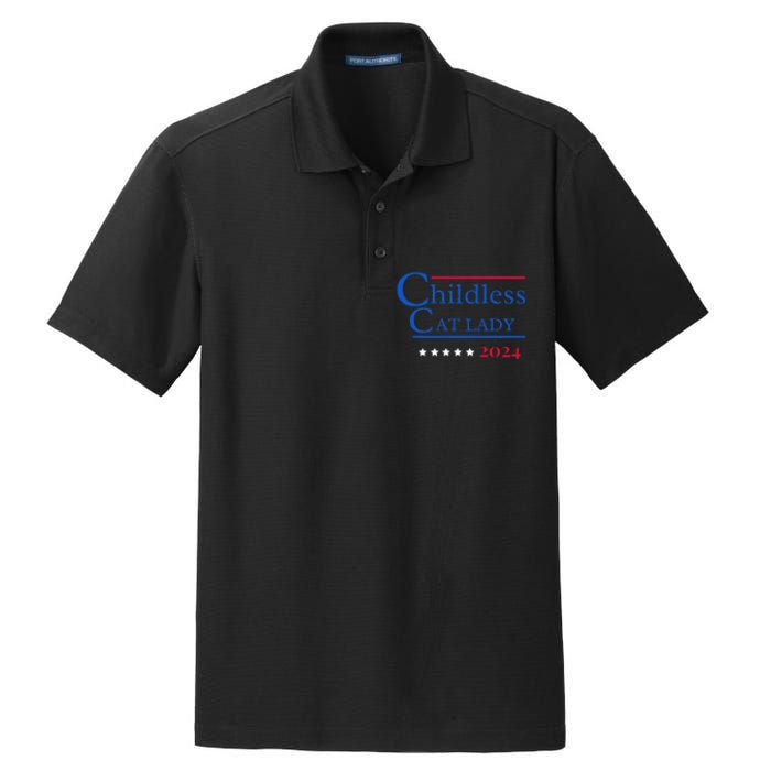 2024 Childless Cat Lady Gift Dry Zone Grid Polo