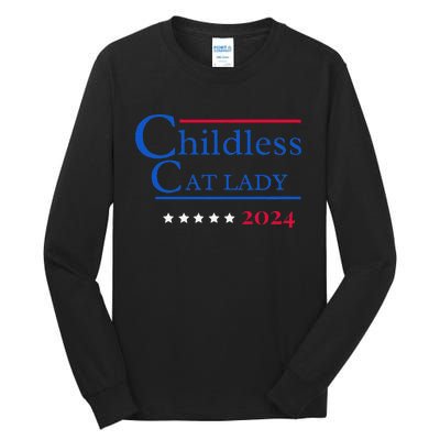 2024 Childless Cat Lady Gift Tall Long Sleeve T-Shirt