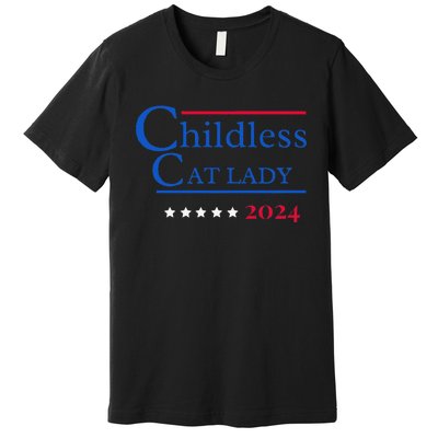 2024 Childless Cat Lady Gift Premium T-Shirt