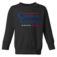 2024 Childless Cat Lady Gift Toddler Sweatshirt